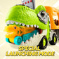 JOYIN Dinosaur Toys for Kids 2-4, Toddler Boy Toys, Dinosaur Carrier Truck with 6 Rubber Car Vehicles, Easter Birthday Gifts with Music & Lights for 2