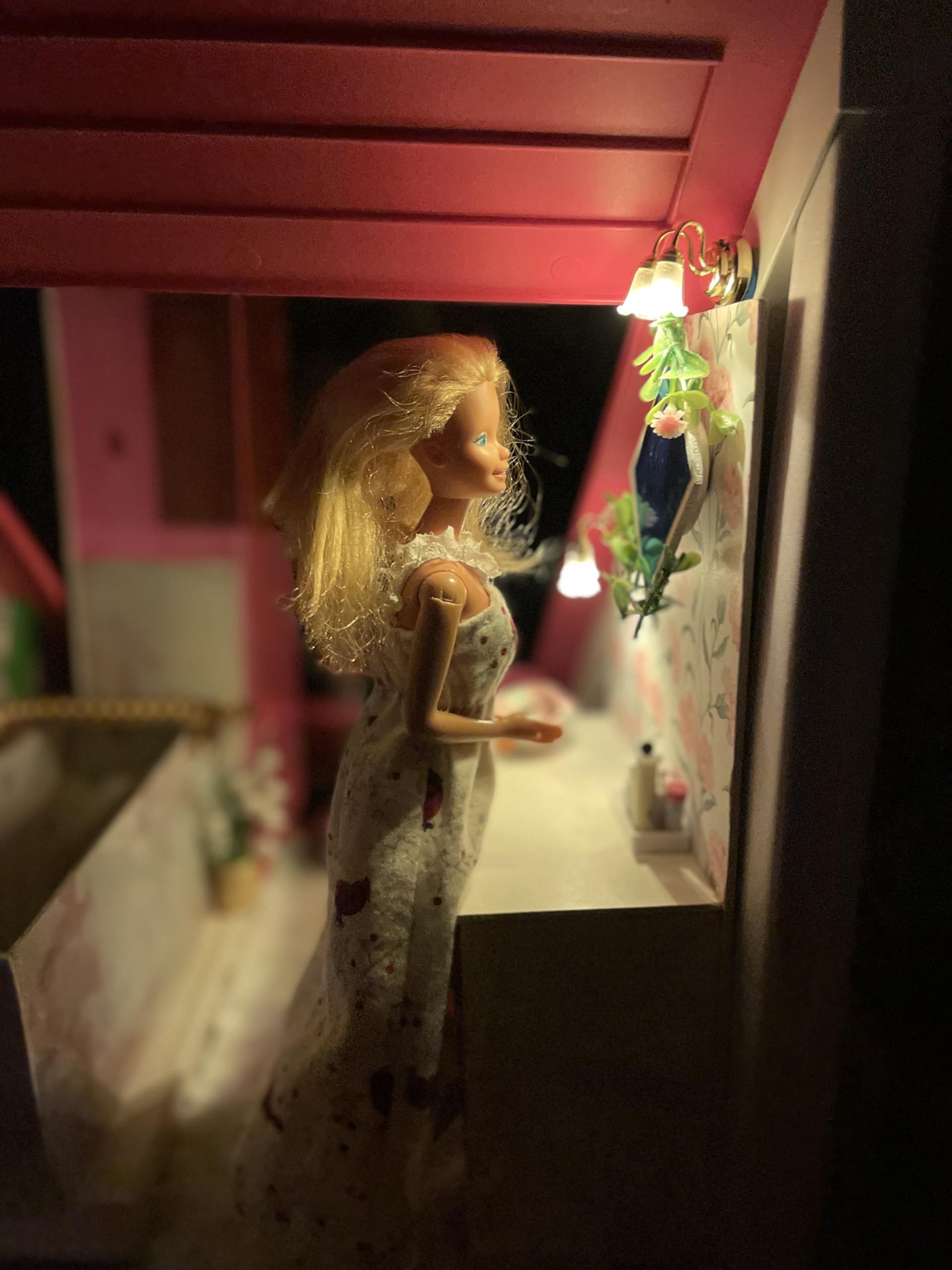 AirAds Dollhouse 1:12 Scale Dollhouse Miniature Elegant Lighting Wall lamp 2-arms LED Light Battery ON/Off Switch