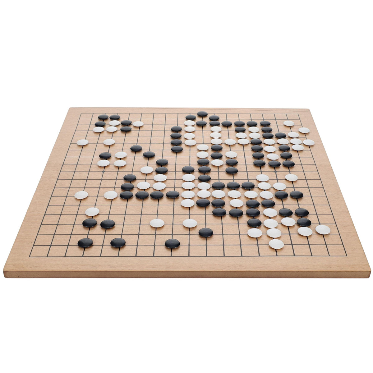 WE Games Go Game Set 11.75 Inch - Traditional Go Set with Light Wooden Board 19 Tiles, Wood Veneer Goban, Strategy Board Games for Adults, Go Board