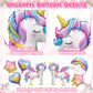 7Pcs Unicorn Balloons Unicorn Birthday Party Decorations 26Inch Self Standing Unicorn Balloons for Girls Birthday 3D Rainbow Star Heart Foil Balloons