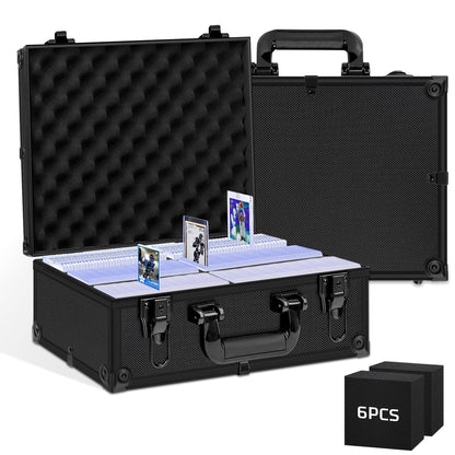 PAPNIX Toploader Storage Box for 3” x 4” 35pt Rigid Cards, Holds 600+ Toploaders or 135+ Magnetic Holders, Sports Card Storage Case Organizer with