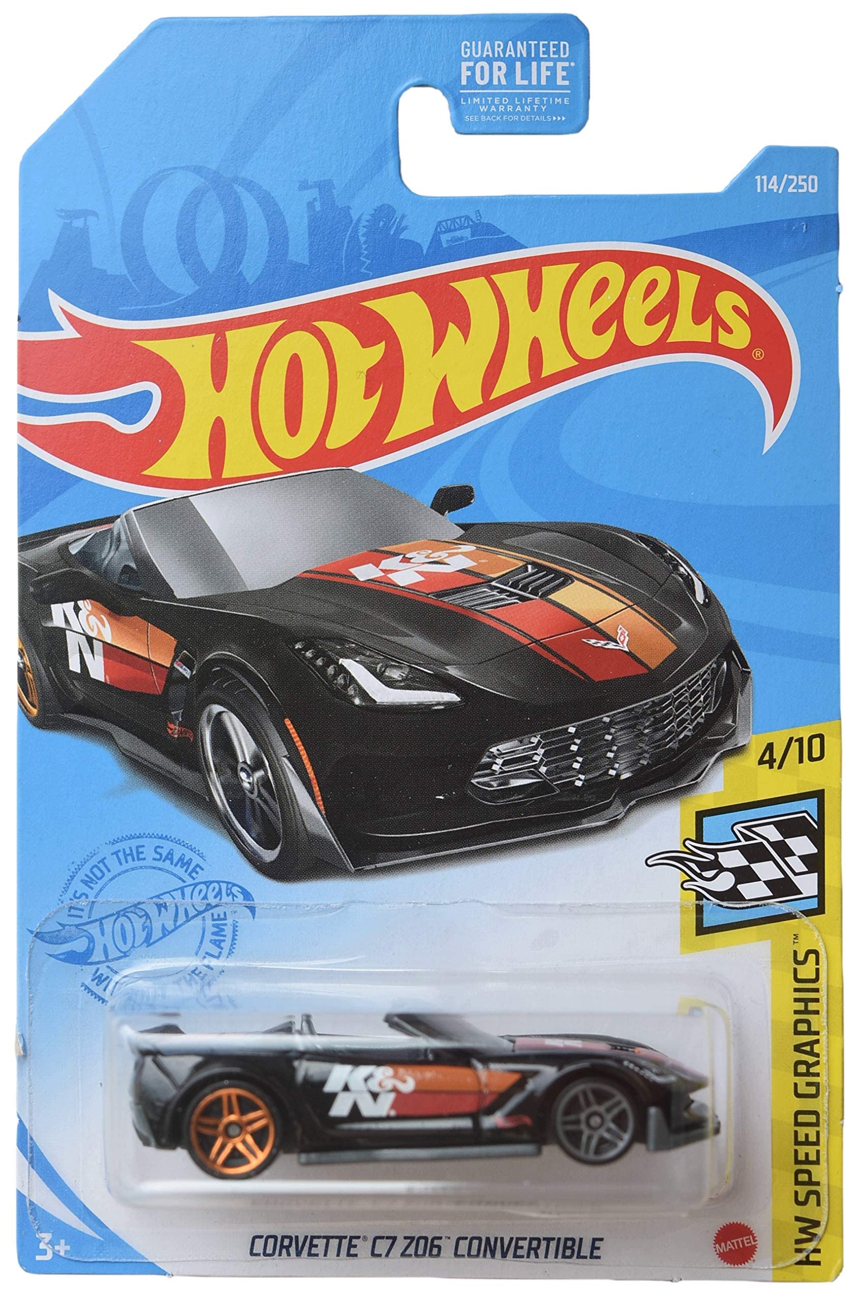 Hot Wheels Corvette C7 Z06 Convertible, Speed Graphics 4/10 [Black] 114/250