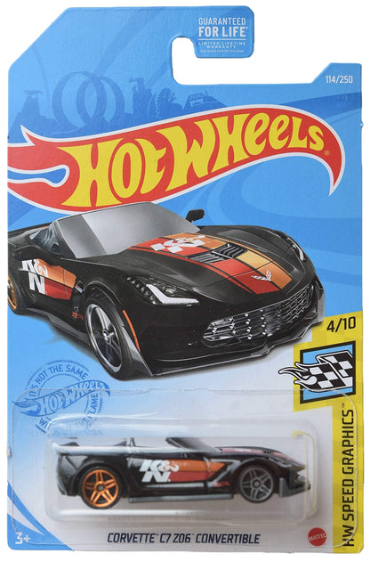 Hot Wheels Corvette C7 Z06 Convertible, Speed Graphics 4/10 [Black] 114/250