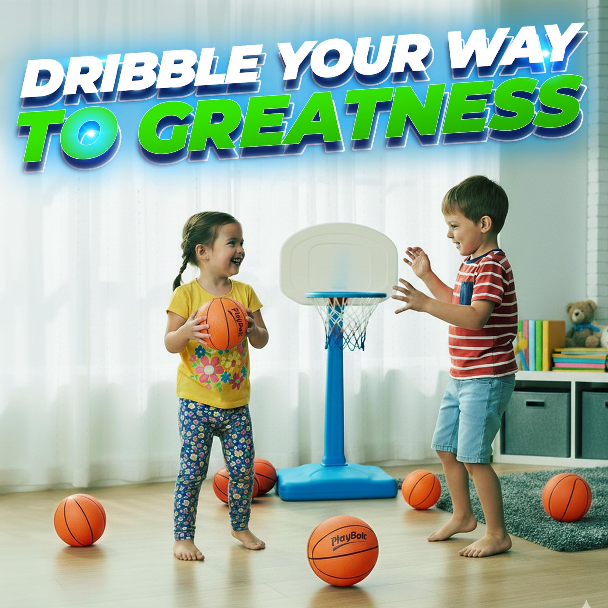 7-Inch Mini Basketballs Size 3 (3-Pack) Rubber w/ Hand Pump for Mini Hoops