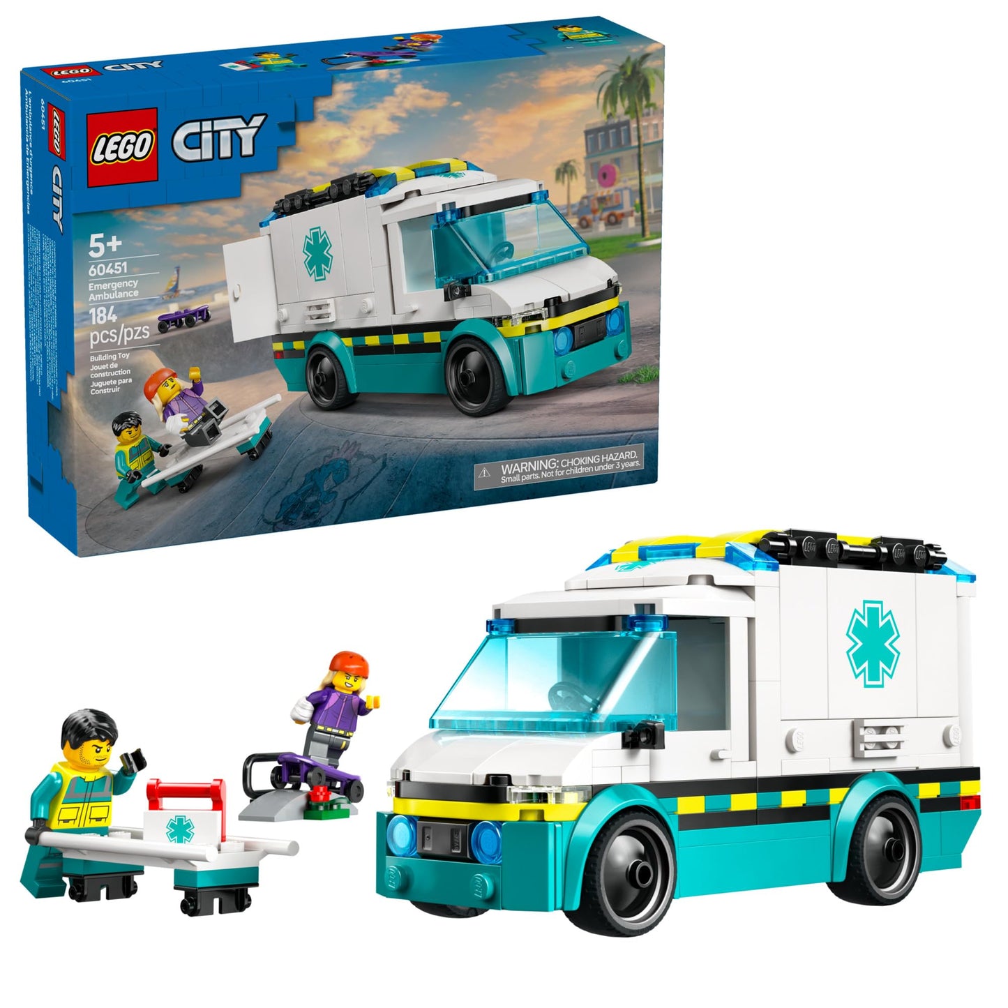 LEGO City Emergency Ambulance Toy - Building Sensory Toy for Kids, Boys and Girls, Ages 5+ - Educational, Learning Gift Idea for Birthdays
