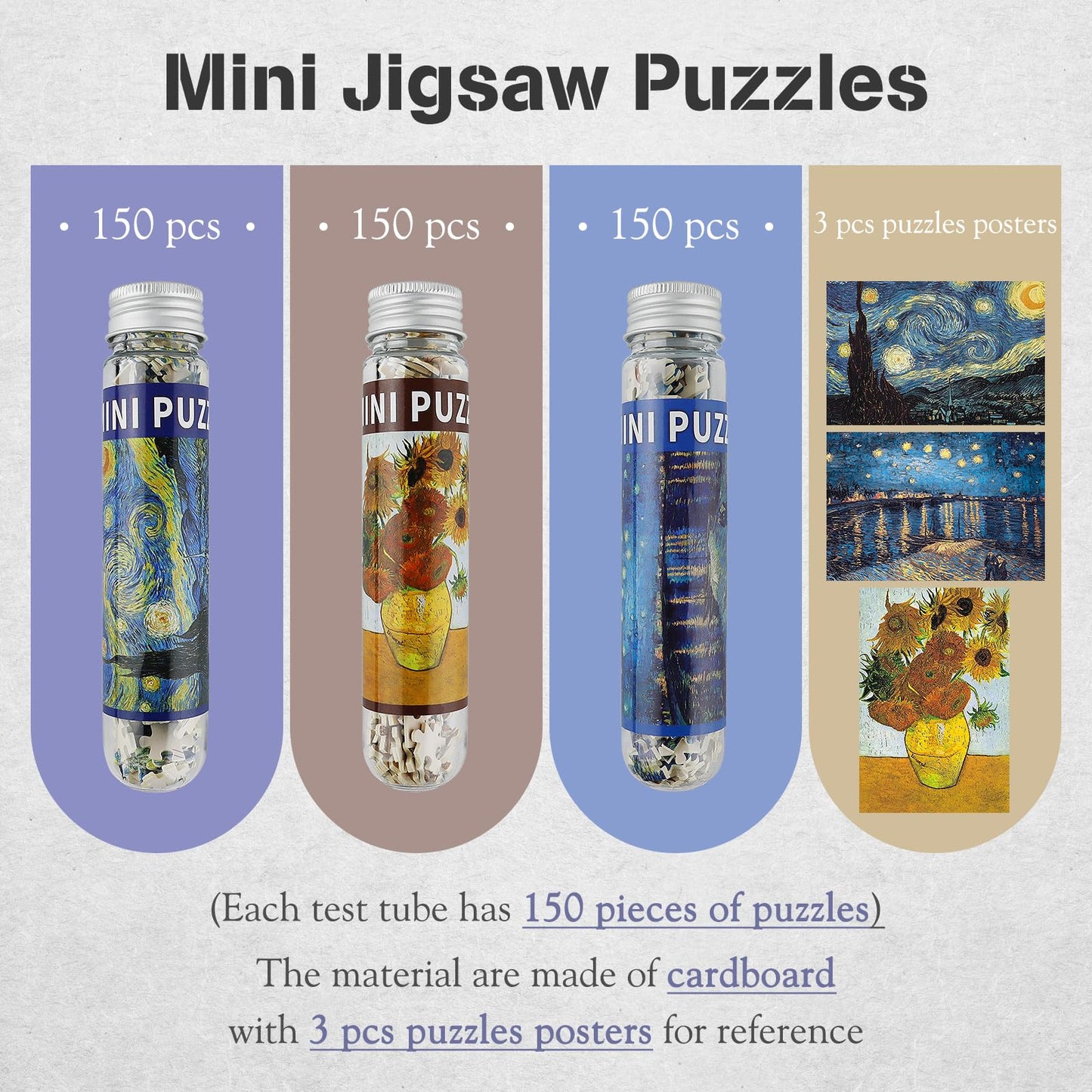 Small Jigsaw Puzzles for Adults Mini Puzzle 150 Pieces Small Puzzles Micro Piece Puzzles Challenging Difficult Travel Starry Night Rhone River
