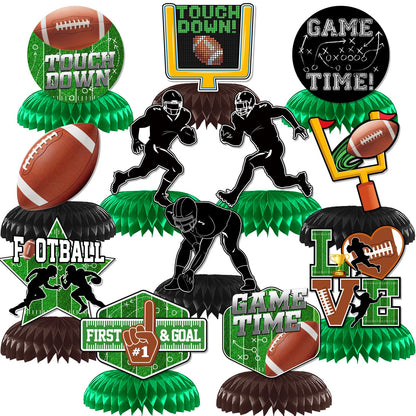12Pcs Football Party Decorations Football Honeycomb Centerpieces Football Table Centerpiece Supplies for Football Birthday Party Tailgate Game Day