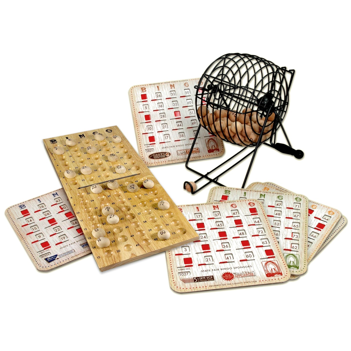 Front Porch Classics State Fair Bingo Deluxe Edition - Craftsmanship for an Authentic Retro-Style Experience - Intergenerational Fun for Friends