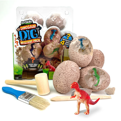 ArtSkills Dinosaur Eggs Excavation Dig Kit - Mystery Box of 4 Dino Eggs