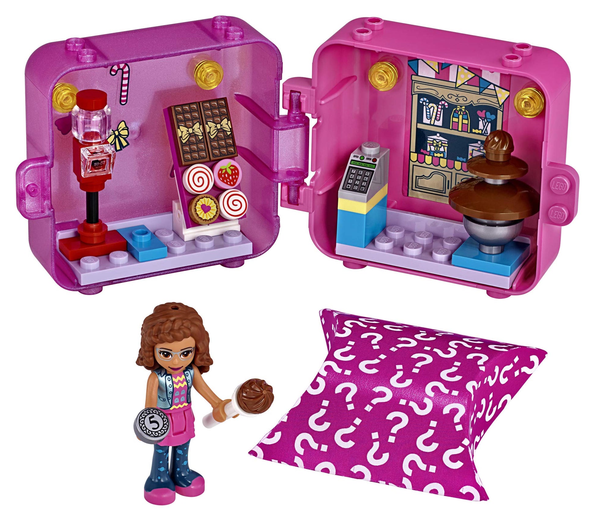 LEGO Friends Olivia’s Shopping Play Cube 41407 Building Kit, Candy Store Fun Toy That Includes Candy Store Mini-Doll, New 2020 (47 Pieces)