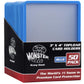 Monster Protectors Top Loaders Compatible with Pokémon & MTG Cards 50 Count Hard Plastic 3x4 Card Sleeves with Blue Border for Sorting, Fits Magic The