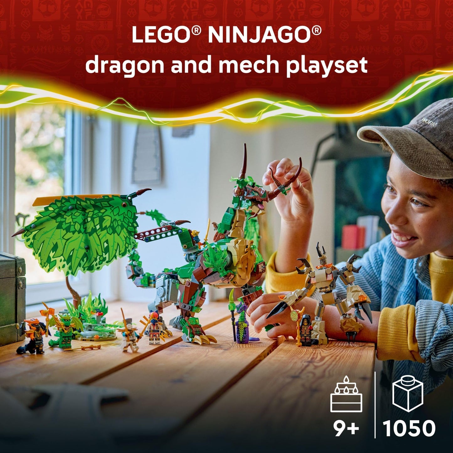 LEGO NINJAGO The Dragon of Life Building Toy for Boys & Girls - Poseable Dragon Toy Figure & Playset for Kids, Ages 9+ - W/Mini Mech & 8 Minifigures
