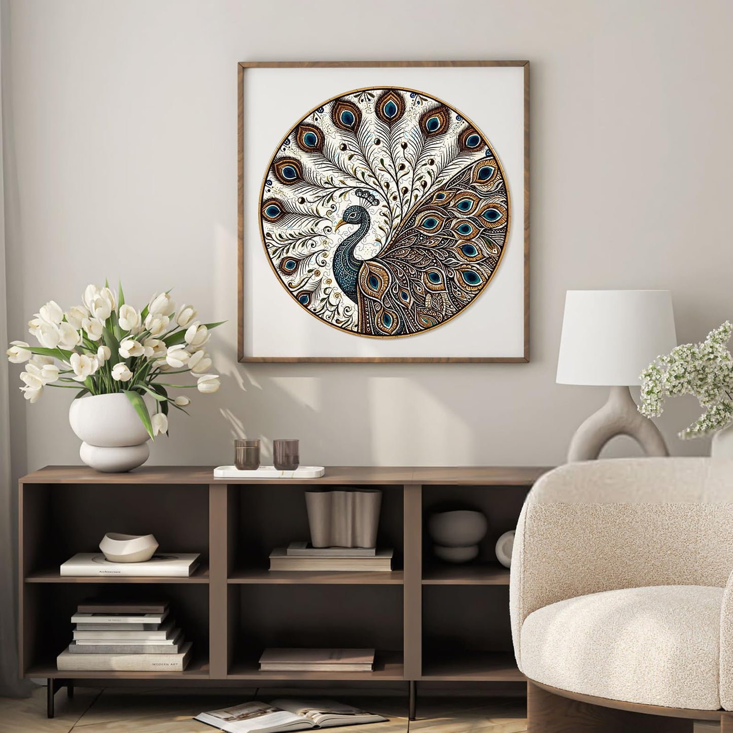 Peacock Wooden Puzzles for Adults, 200pcs Wooden Jigsaw Puzzles for Adults, Peacock Unique Shaped Jigsaw Puzzles Creative Gift for Friend Family Game