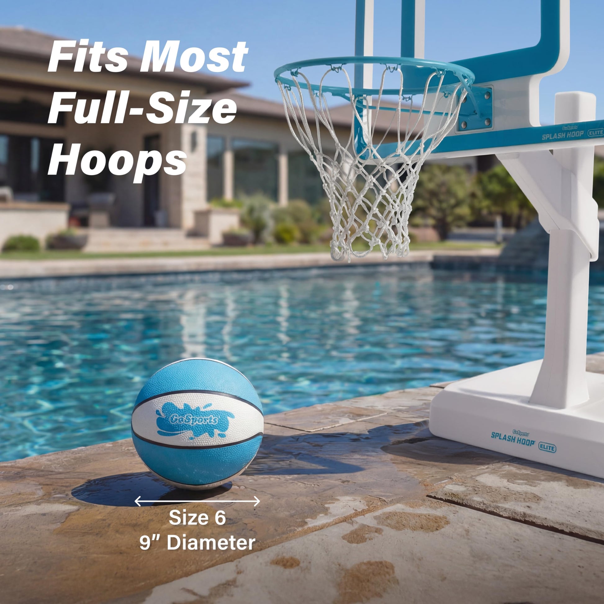 GoSports Water Basketballs 2 Pack - Size 6 (9 Inch), Great for Swimming Pool Basketball Hoops