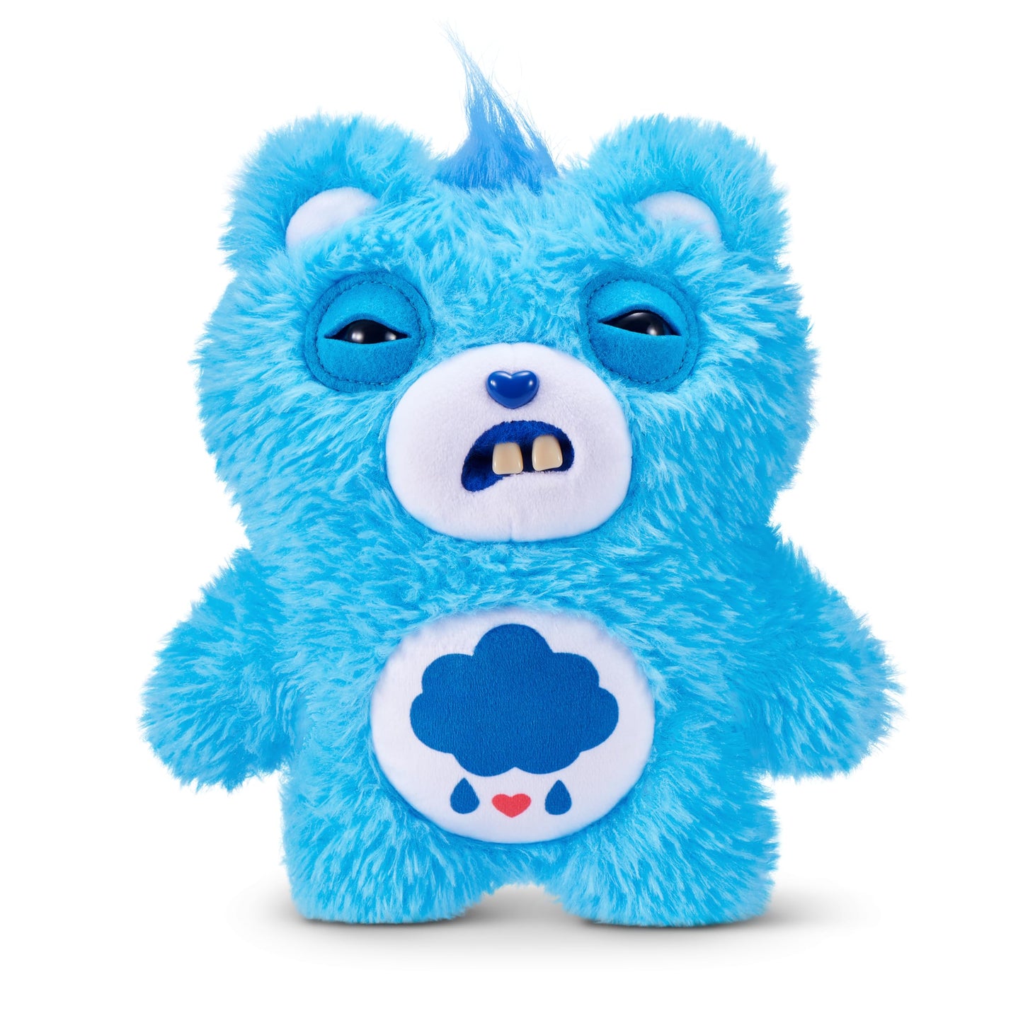 Fuggler Care Bears 9-Inch Plush Toy (Grumpy Bear) by ZURU - Funny Ugly Monster Stuffed Animal with Human-Like Teeth, Collectible Plush for Kids
