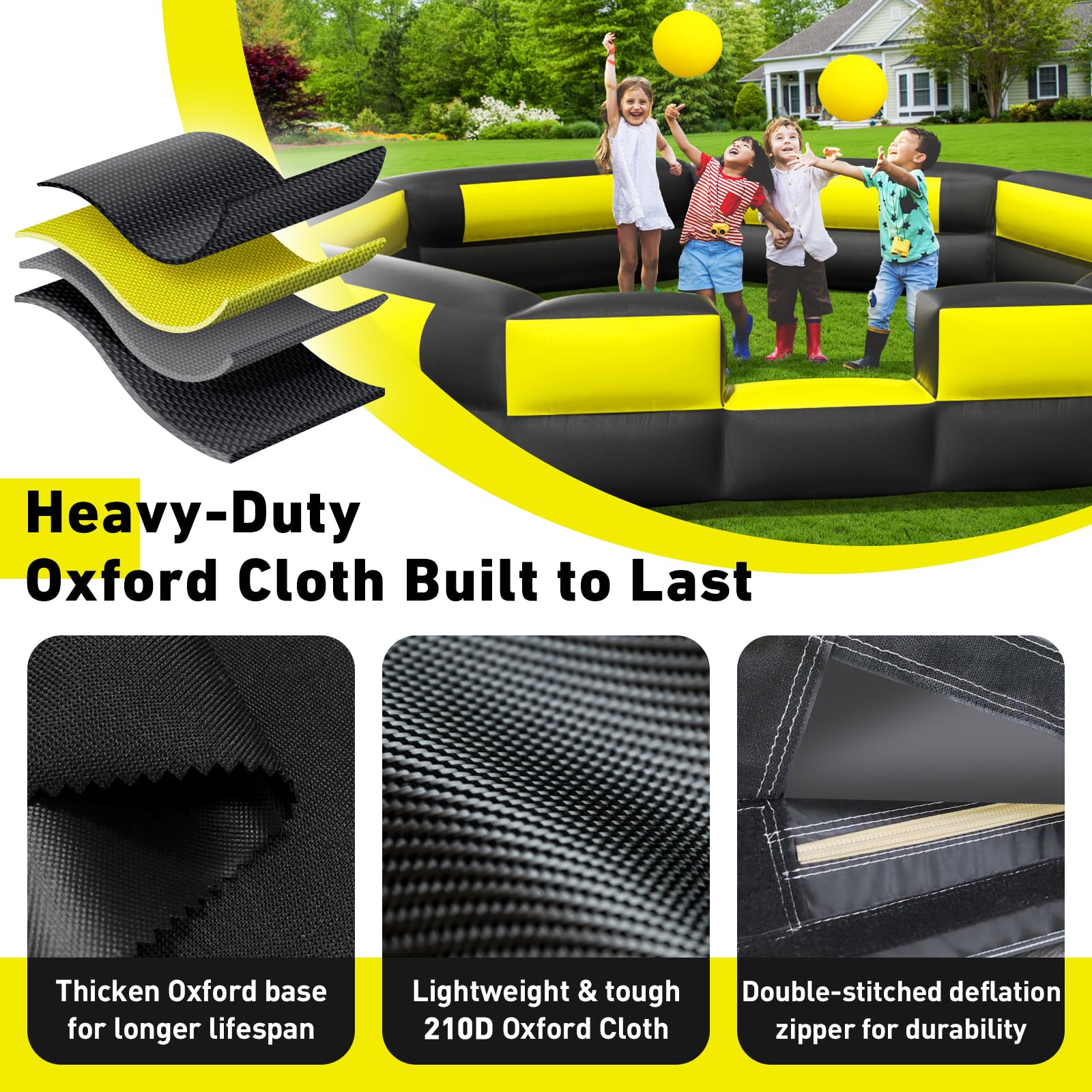 Inflatable Gaga Ball Pit 15FT, Portable Gaga Ball Pit Kit