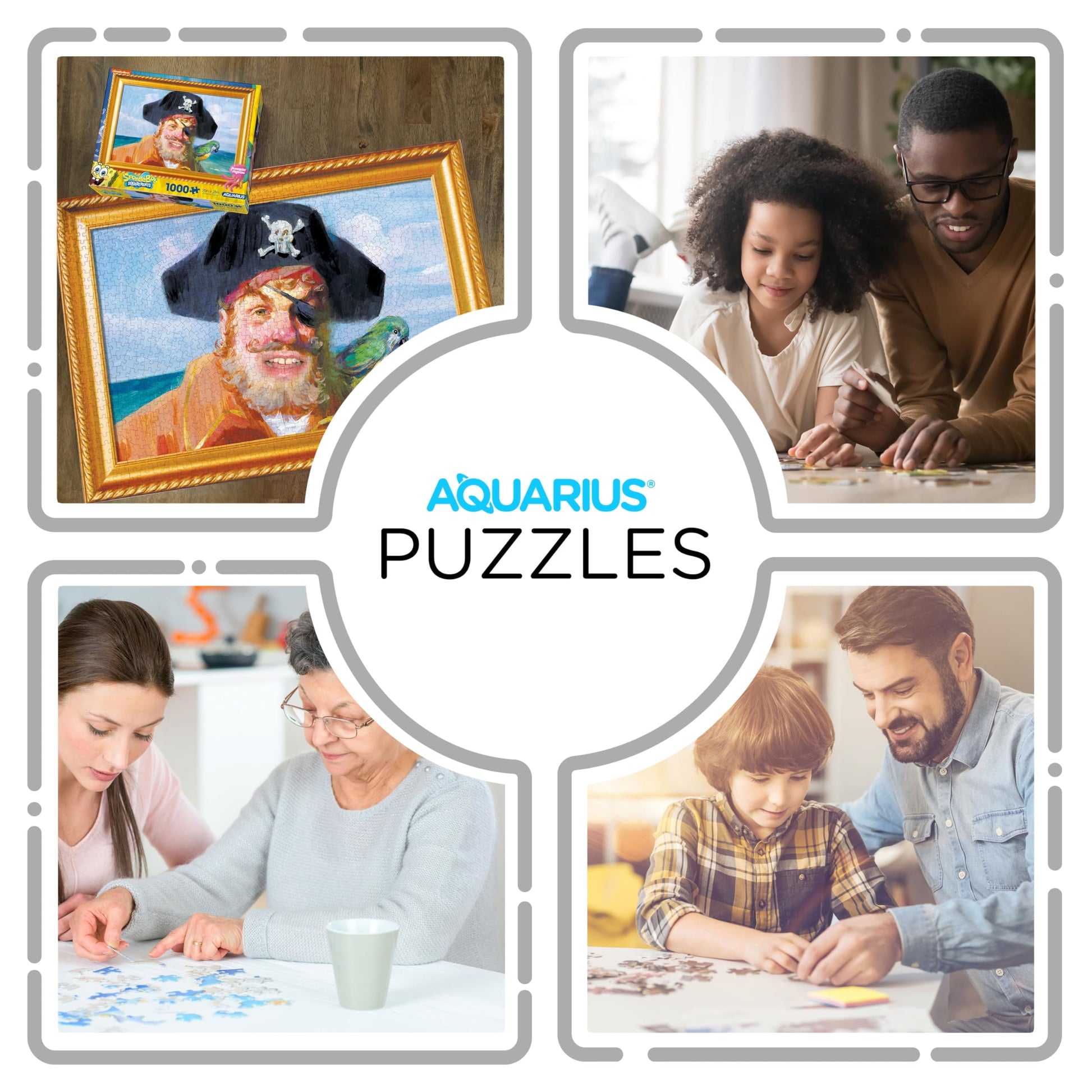 AQUARIUS Spongebob Squarepants 1000 Piece Jigsaw Puzzle, Nickelodeon Pirate Painting Art 20x28 inch Collectible Merchandise Gift for Teens and Adults