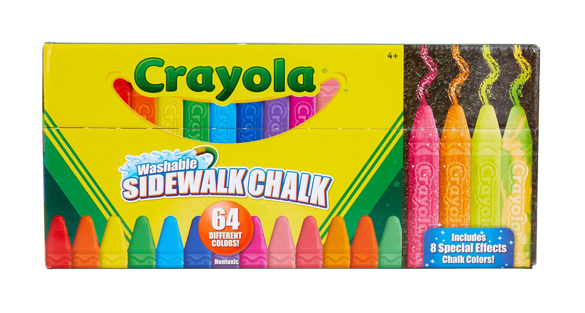 Crayola Ultimate Washable Chalk Collection (64ct), Bulk Outdoor Sidewalk Chalk for Kids, Outdoor Activities & Spring Crafts, Gifts for Kids