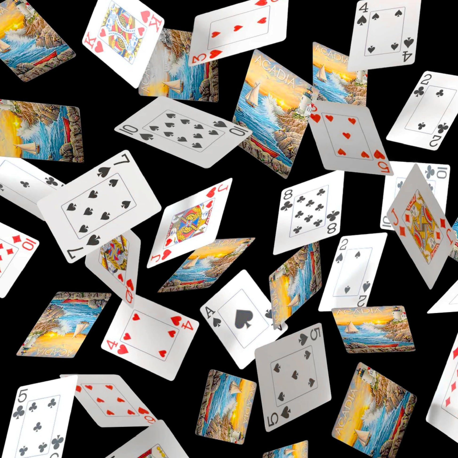 Boardwalk Puzzles Acadia, Featherlight Unique Playing Cards, Fun Themed Deck for Home and Travel