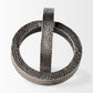 Mercana Rafiki Two Blackened Silver Hammered Finish Metal Conjoined Circles