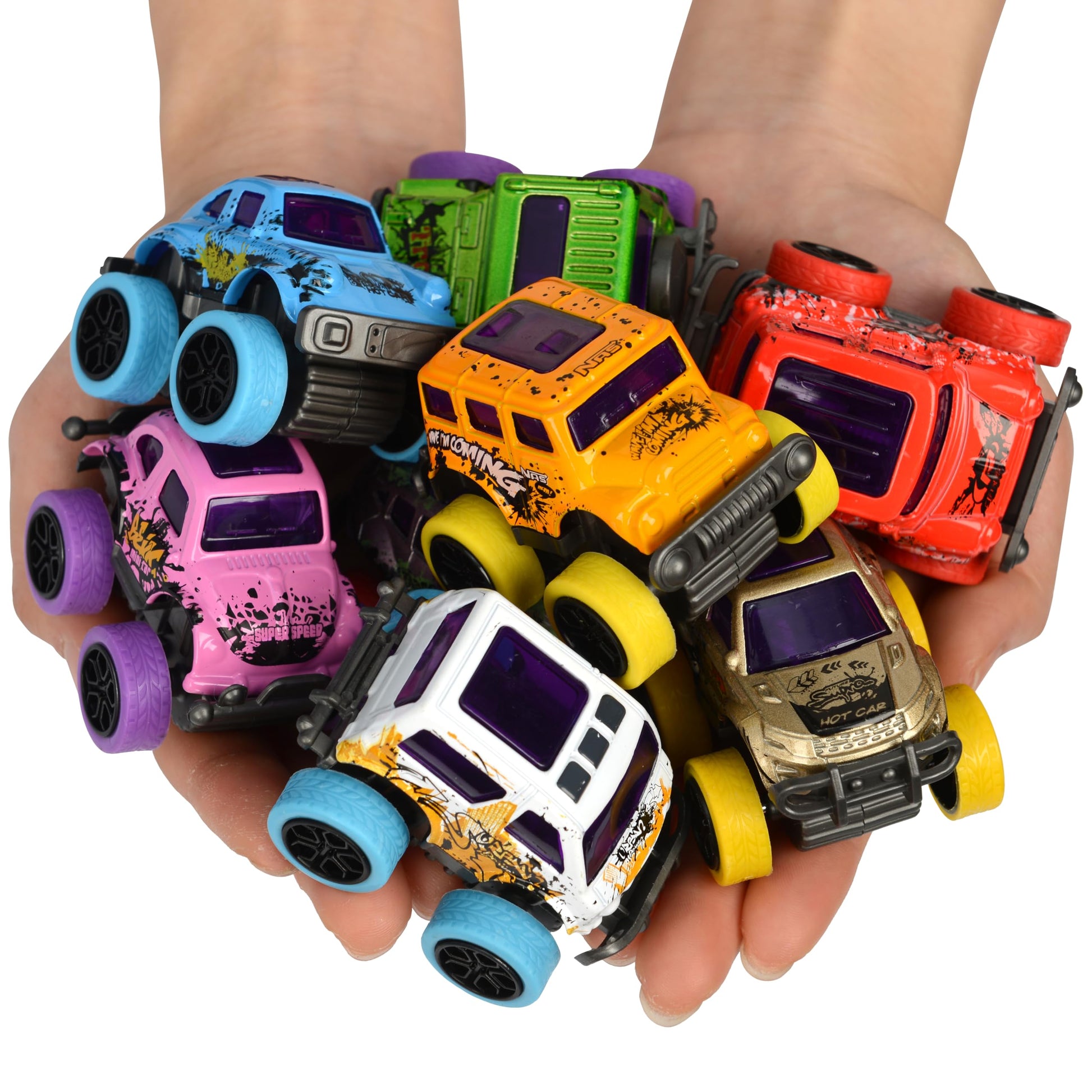 Neureyte 16 Pack Die-cast Mini Monster Truck for Boys and Girls,Pull Back Alloy Trucks Toy,Mini Pull Back Cars,Die-cast Race Cars for Kids Party