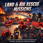 Tiny Force Fire Rescue Set - Fire Truck with Ladder, Toy Helicopter, Motorcycle & Fire Water Pump, Emergency Pretend Play Toys for Kids & Toddlers