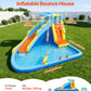 VEVOR Inflatable Crocodile Bounce House with Blower, Spacious 6-in-1 Kids Water Park with Slide, Splash Pool, Water Cannon, Ring Toss & Climbing Wall