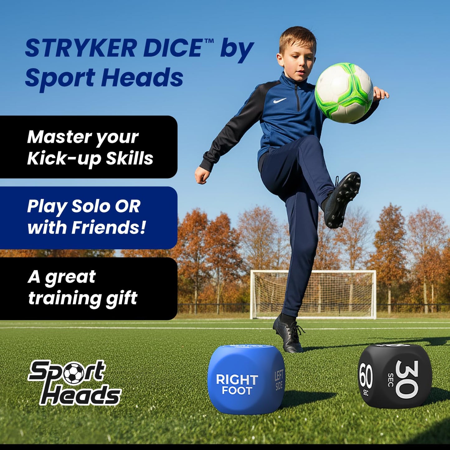 Soccer Training Equipment Dice Set - Footwork, Movement & Duration Exercise Dice for Skill, Coordination, Juggling Drills & Team Skills Development