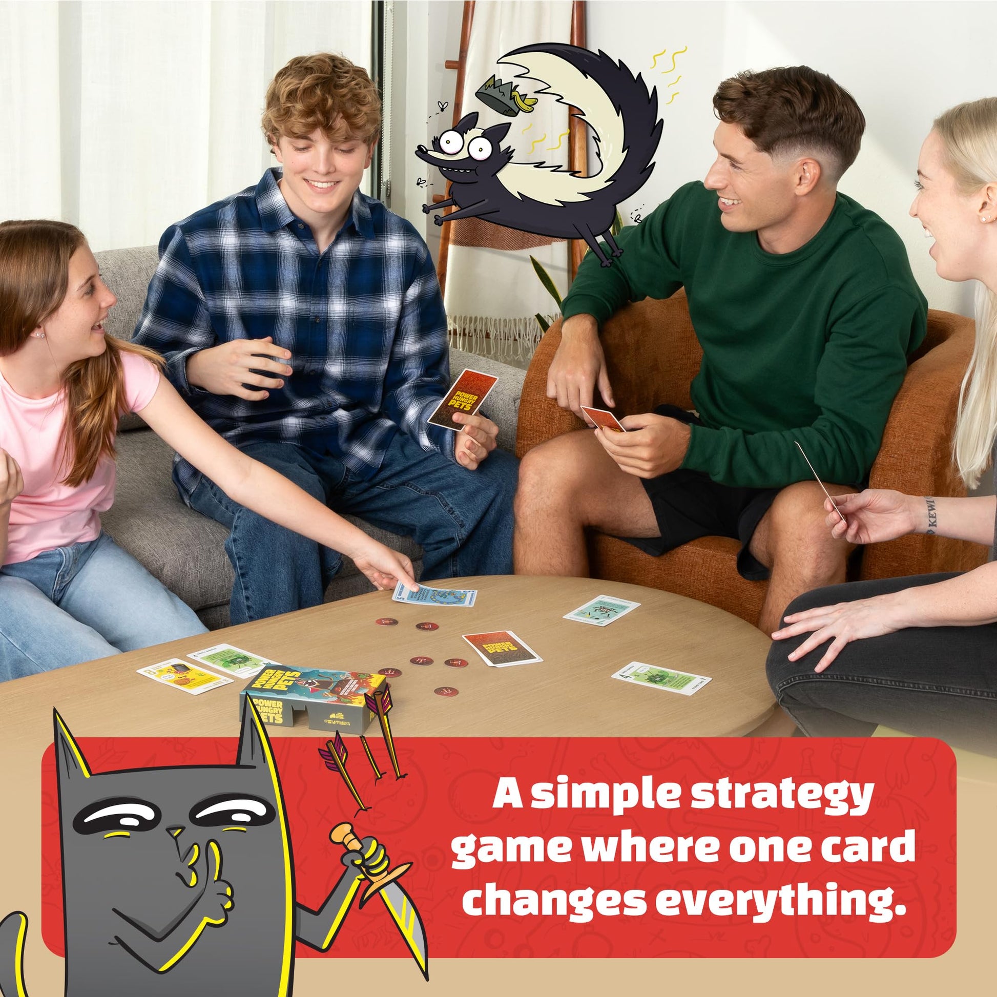 Exploding Kittens Power Hungry Pets 2-6 Players - Ages 7+ - 15 Minutes to Play - Strategic and Simple Card Game - Party Game, Family Game Night, Kid