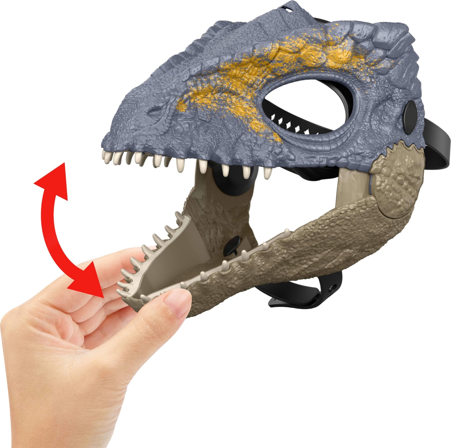 Mattel Jurassic World Rebirth Giganotosaurus Movie-inspired Dinosaur Mask, Openable Jaw for Chomp Action, Realistic Plastic Role Play Headgear