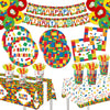 Building Block Party Plates Building Block Birthday Party Supplies Decorations Serve 25 including Disposable Paper Plates Napkins, Cups, Forks