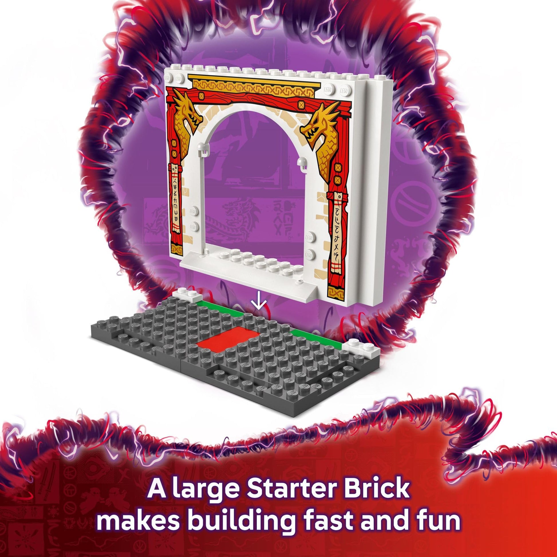 LEGO NINJAGO Ninja Spinjitzu Temple Building Toy Playset - Pretend Play Preschool Ninja Toy for Kids, Boys and Girls, Ages 4+ - with 4 Minifigures