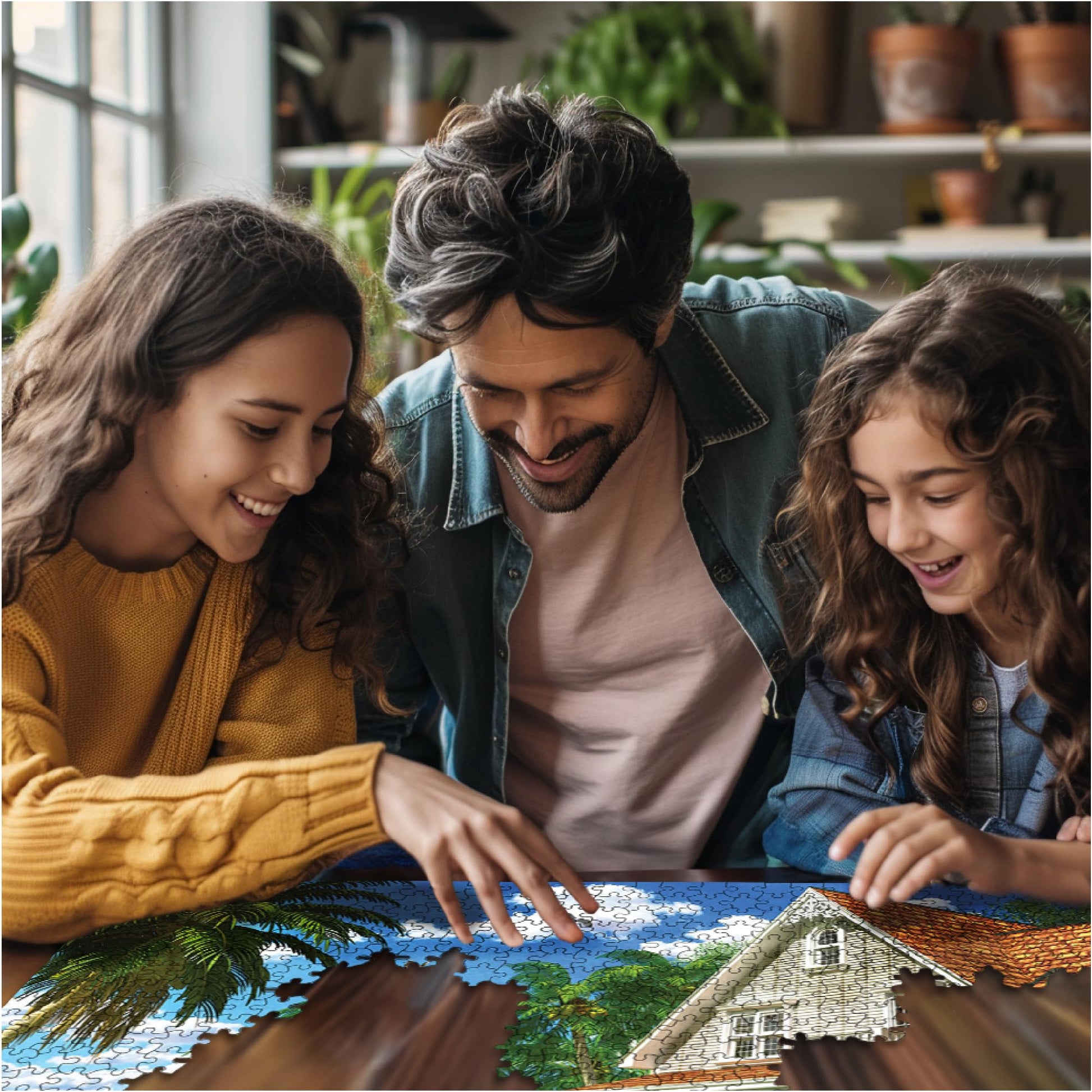 White Mountain 1000 Piece Jigsaw Puzzle Summer Ocean Scene, Beach House