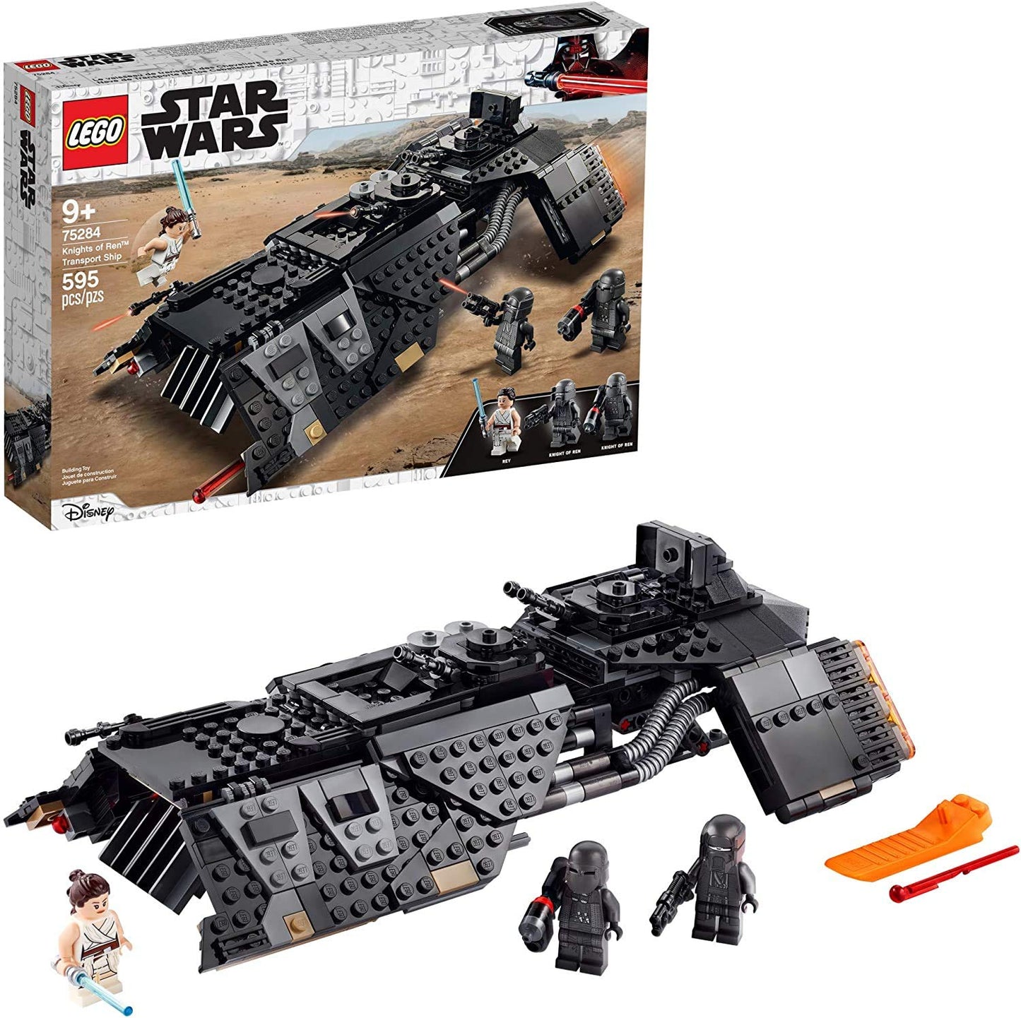 LEGO Star Wars: The Rise of Skywalker Knights of Ren Transport Ship 75284 Spacecraft Set, Features Knights of Ren and Rey Minifigures to Role-Play