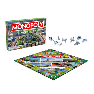 Monopoly Board Game Denton TX Edition : 2-6 Players Family Board Games for Kids and Adults, Board Games for Kids 8 and up, for Kids and Adults, Ideal