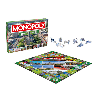 Monopoly Board Game Denton TX Edition : 2-6 Players Family Board Games for Kids and Adults, Board Games for Kids 8 and up, for Kids and Adults, Ideal