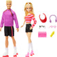 Barbie Fashionistas Set with 2 Fashion Dolls & 6 Accessories, Ken Roller-Skating Fashion Dolls, 65th Anniversary Collectible