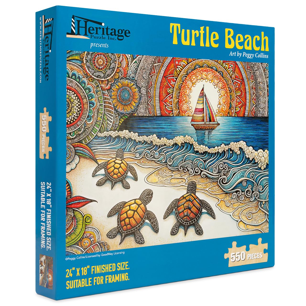 Heritage Puzzle Turtle Beach by Peggy Collins 550 Pieces