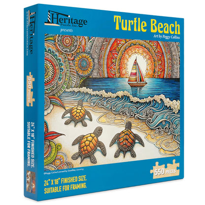 Heritage Puzzle Turtle Beach by Peggy Collins 550 Pieces