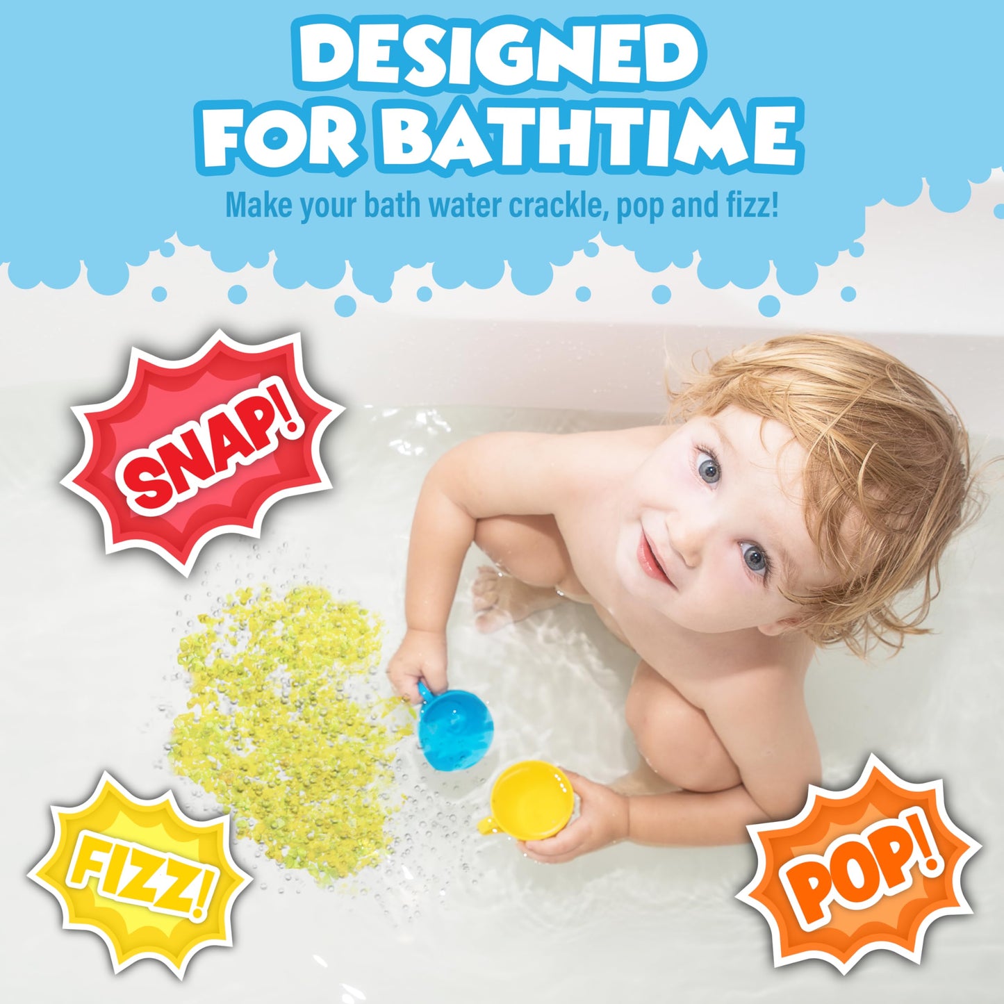 Tub Works® Bath Crackles Bath Toy, Variety 12 Pack | Nontoxic & Fragrance-Free | Makes Bath Water Crackle & Pop for a Unique Kids Bath | Swirl Water