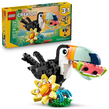 LEGO Creator 3 in 1 Wild Animals: Tropical Toucan Building Toy for Kids- Jungle Building Blocks & Learning Toy for Girls & Boys, Ages 7+ - Build 3