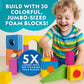 National Geographic Kids Jumbo Foam Blocks - 30-Piece Foam Building Blocks for Toddlers & Preschoolers, Soft Stackable Blocks with Storage Bag, Early