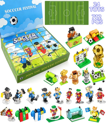 UAYUAY ?24 in 1 Toys Box? Soccer Toys Soccer Building Block Set Soccer Gifts for Boys Girls 4-6-8-12 Years Old Birthday Gift Stuff Kids Goodie Bags