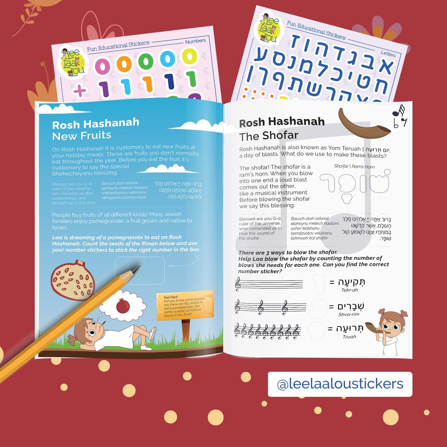 The Jewish Holidays of Tishrei - A Sticker Activity Booklet. 200+ Stickers, 24 Pages, Rosh Hashanah, Yom Kippur, Sukkot, Shmini Atzeret and Simchat