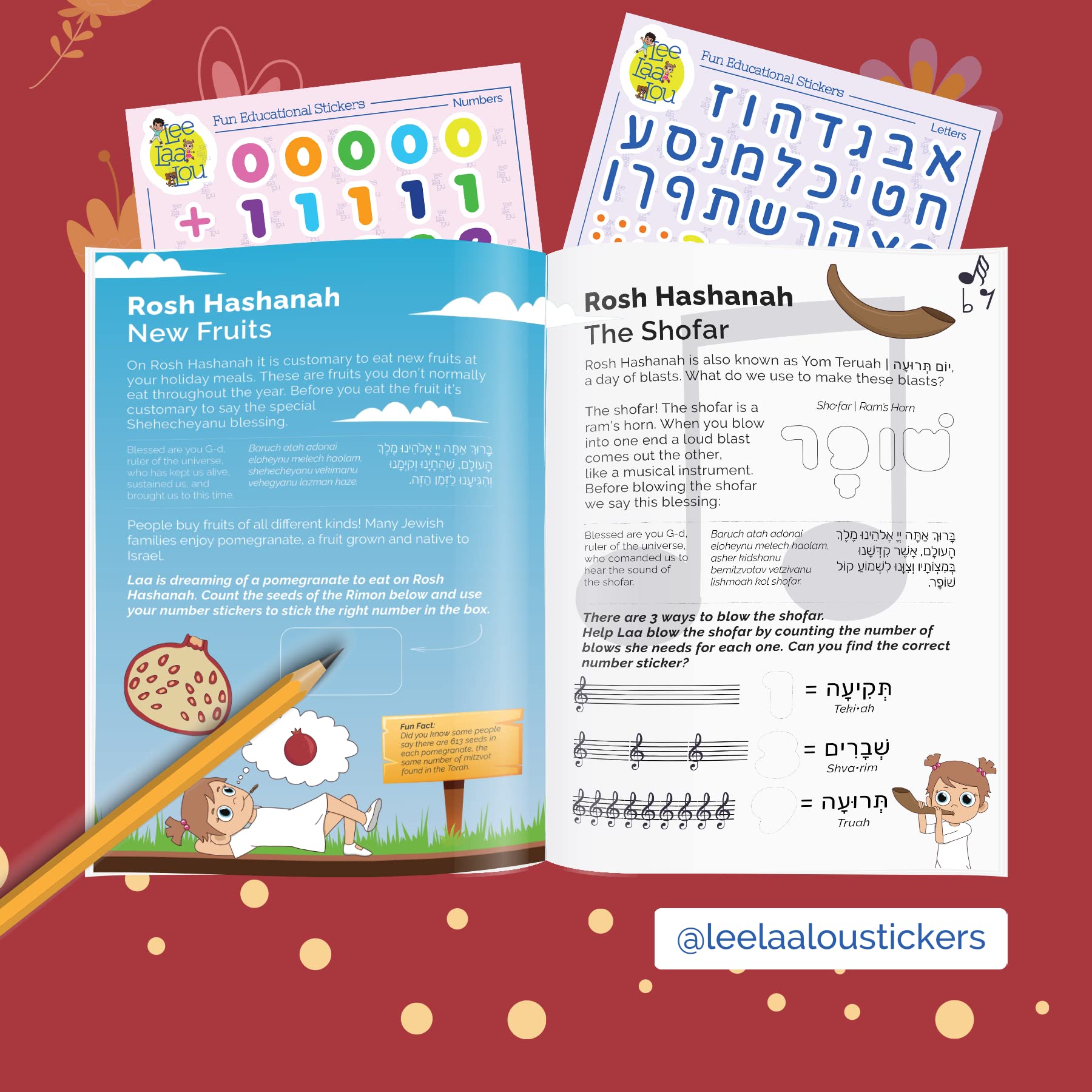 The Jewish Holidays of Tishrei - A Sticker Activity Booklet. 200+ Stickers, 24 Pages, Rosh Hashanah, Yom Kippur, Sukkot, Shmini Atzeret and Simchat