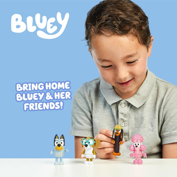 Bluey Friends Figurine Toys Pack of 4, Articulated Character Toys with Snickers, Honey, and Coco Figurines, Small Action Figures for Kids Ages 3+