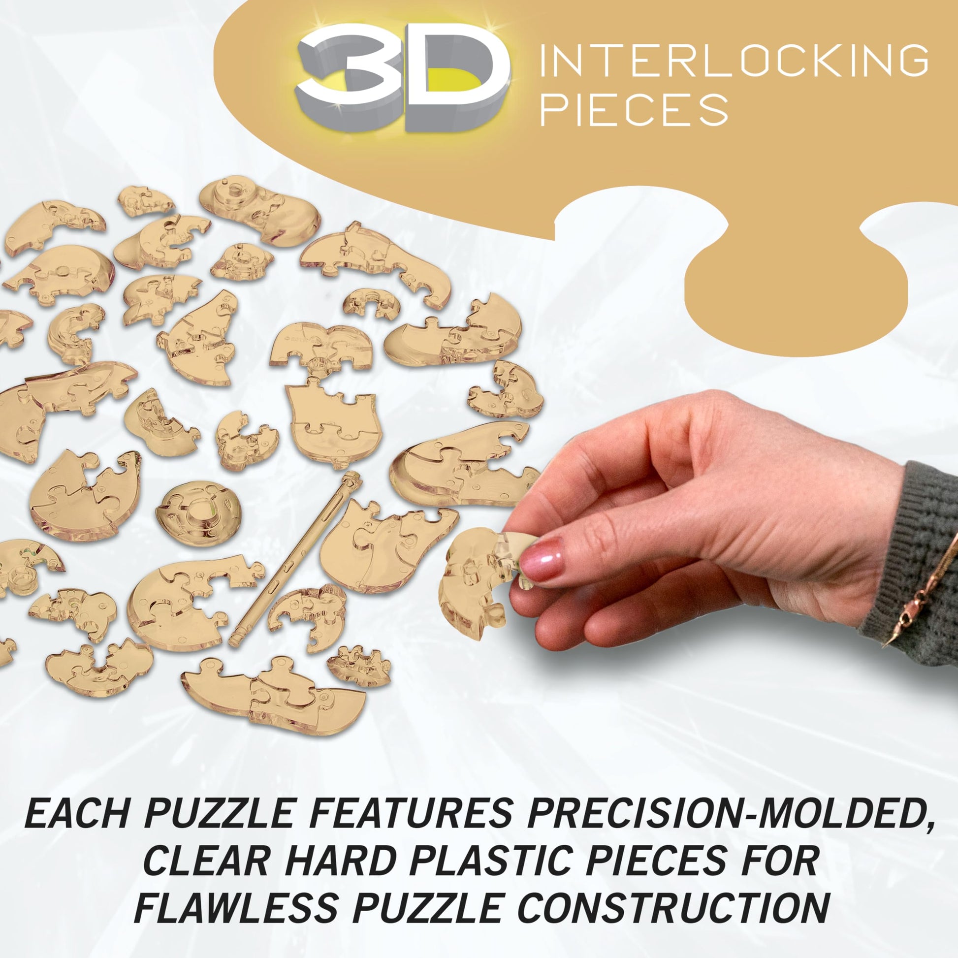 Apricot Poodle Crystal 3D Puzzle, 41-Pc Brain Teaser, Ages 12+