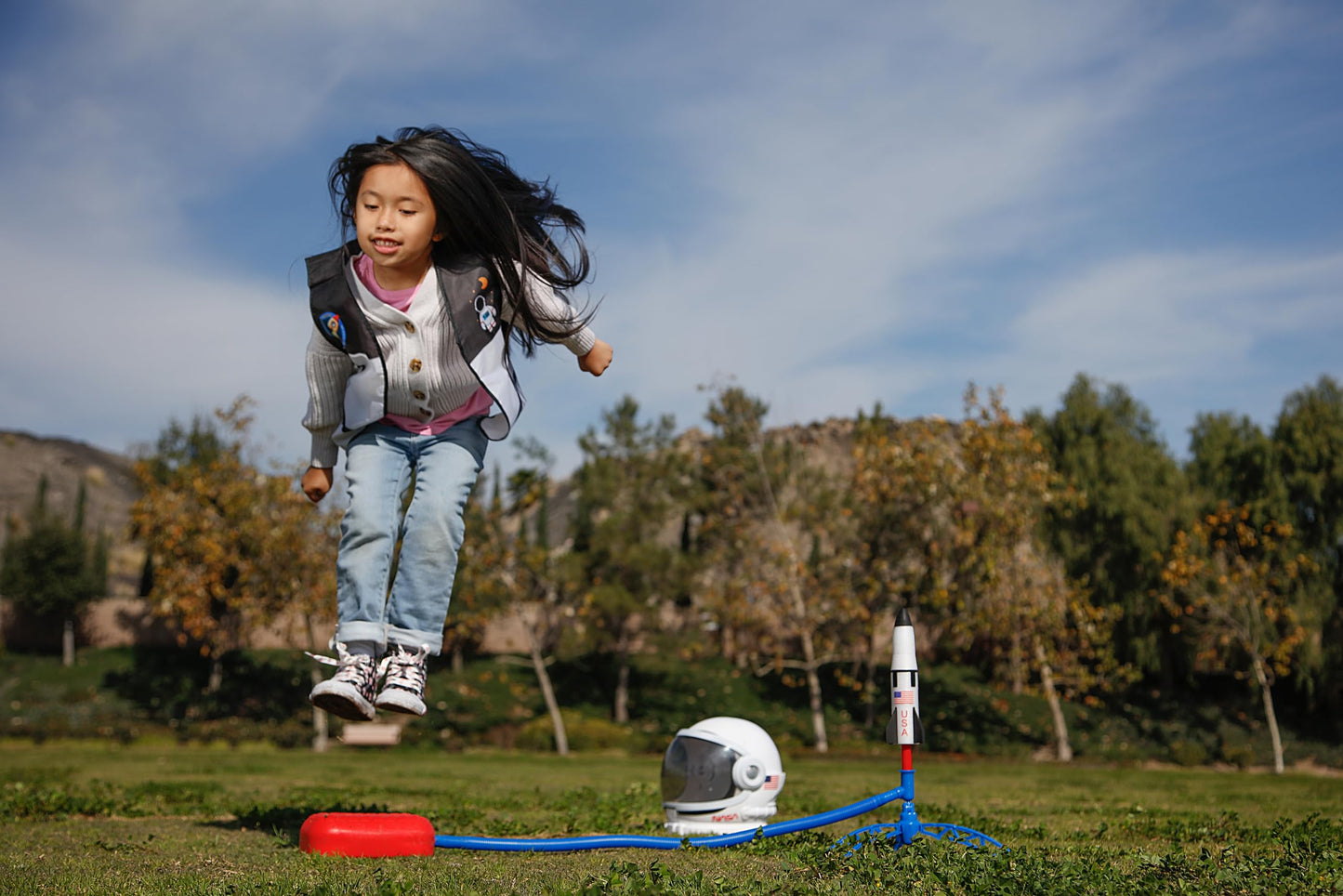 Stomp Rocket Space Collection Rocket Launcher for Kids, 3 NASA Rockets - Backyard & Outdoor Fun Toy Gift for Boys & Girls - STEM Soft Foam Blaster Set
