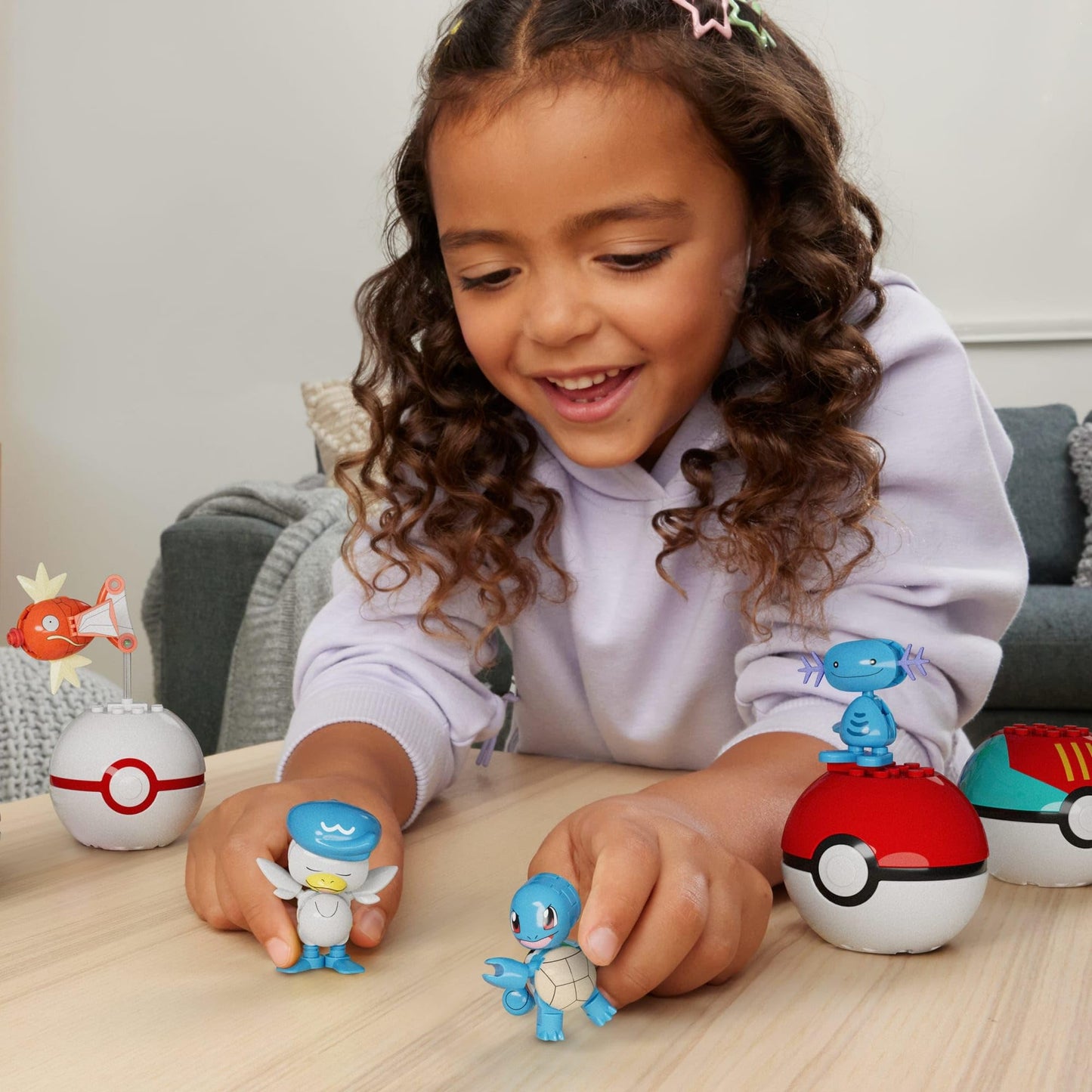 MEGA Pokémon Action Figure Building Toys Set, Water-Type Trainer Team with 79 Pieces, 2 Inches Tall, for Kids