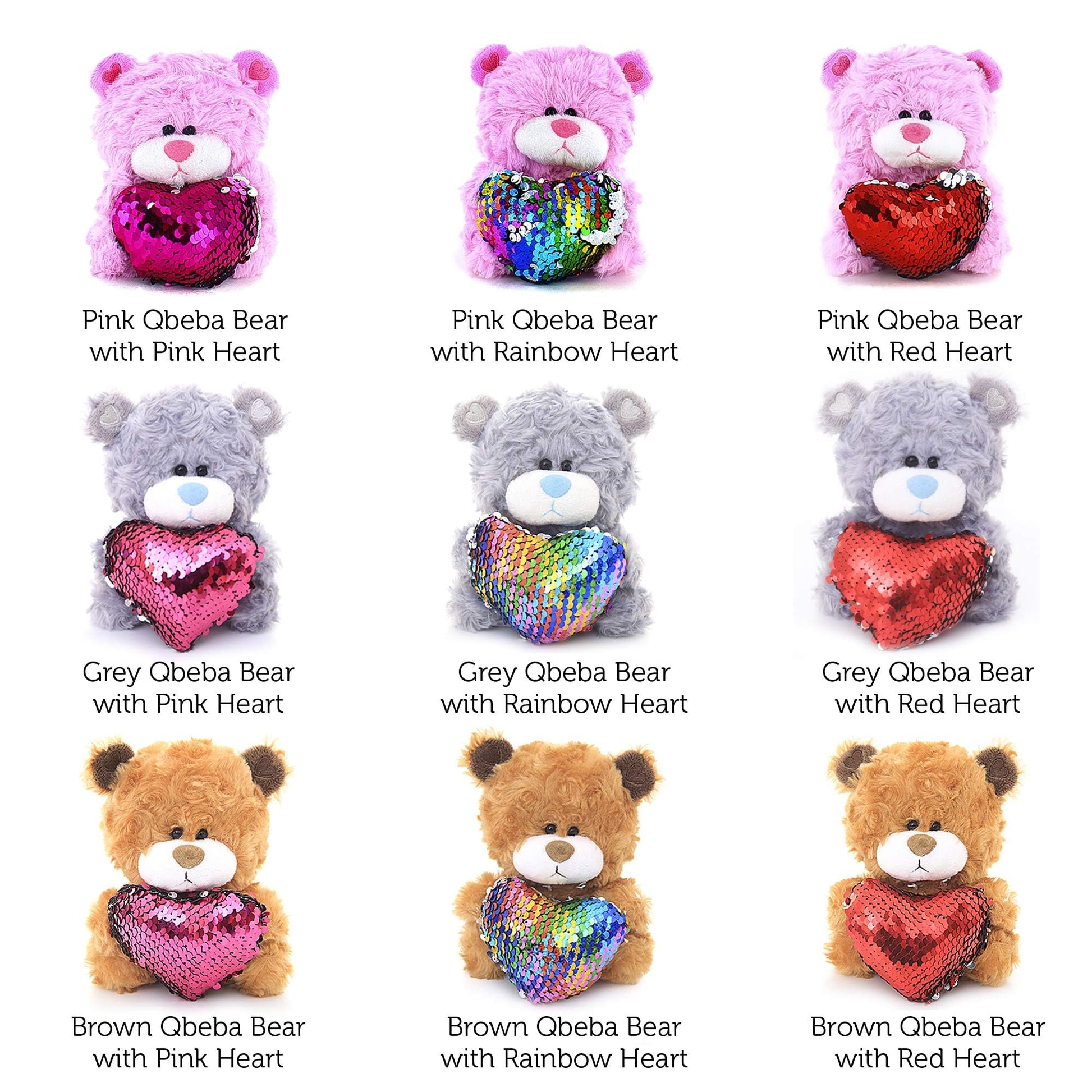 Plushland Qbeba Teddy Bear Stuffed Animal 6 Inches Cute Love, Valentine's Day, or Christmas Surprise for Boys and Girls | Plush, Squeezable Size (Pink